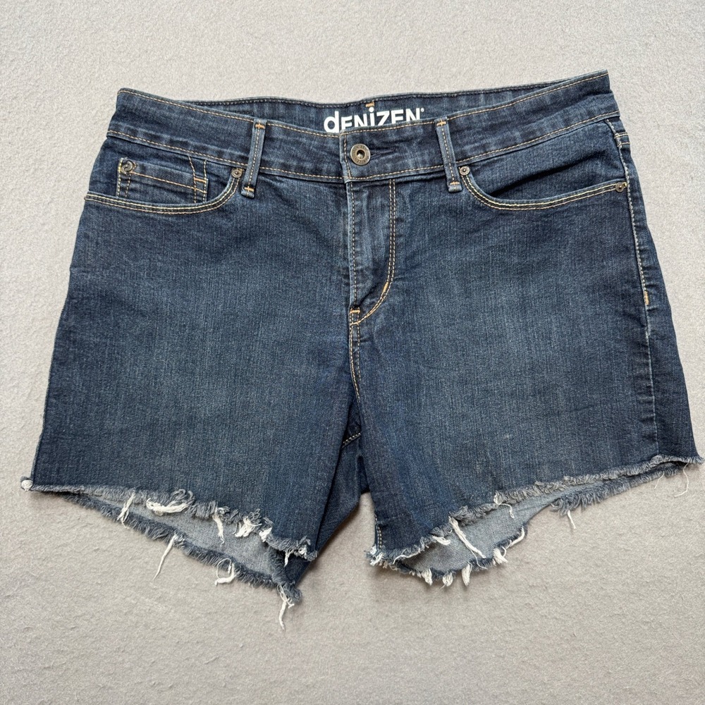 Denizen From Levi's Shorts Women's 8 Blue Dark Wash Denim Cut Off Mid Rise Fit
